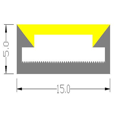 Anti-glare Silicone Sleeve Flexible LED Channel For 12mm LED Light Strips - 05*15mm 120° Top Emitting Anti-glare Silicone Sleeve Flexible LED Channel For 12mm LED Light Strips - 05*15mm 120° Top Emitting